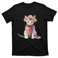 American Cat 4th Of July Cat Patriotic Cats Egyptian Mau Kitten T-Shirt