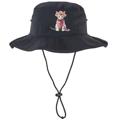 American Cat 4th Of July Cat Patriotic Cats Egyptian Mau Kitten Legacy Cool Fit Booney Bucket Hat