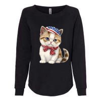 American Cat 4th Of July Cat Patriotic Cats Exotic Shorthair Kitten Womens California Wash Sweatshirt