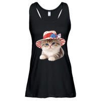 American Cat 4th Of July Cat Patriotic Cats Exotic Shorthair Kitten Ladies Essential Flowy Tank