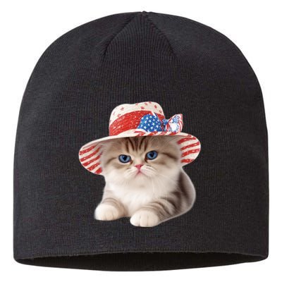 American Cat 4th Of July Cat Patriotic Cats Exotic Shorthair Kitten Sustainable Beanie