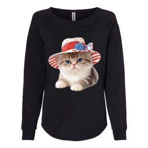 American Cat 4th Of July Cat Patriotic Cats Exotic Shorthair Kitten Womens California Wash Sweatshirt