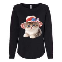 American Cat 4th Of July Cat Patriotic Cats Exotic Shorthair Kitten Womens California Wash Sweatshirt