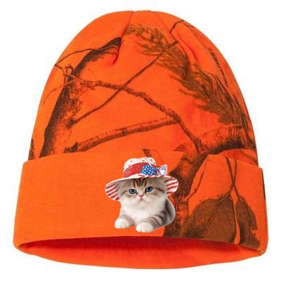 American Cat 4th Of July Cat Patriotic Cats Exotic Shorthair Kitten Kati Licensed 12" Camo Beanie