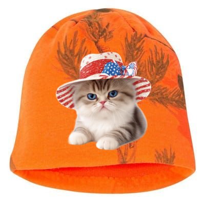 American Cat 4th Of July Cat Patriotic Cats Exotic Shorthair Kitten Kati - Camo Knit Beanie