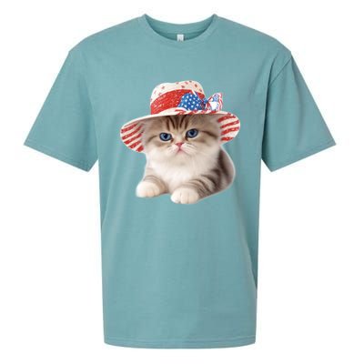 American Cat 4th Of July Cat Patriotic Cats Exotic Shorthair Kitten Sueded Cloud Jersey T-Shirt