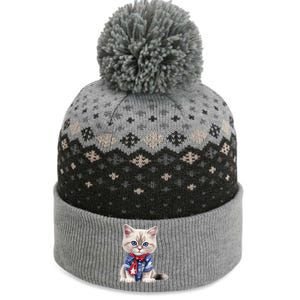 American Cat 4th Of July Cat Patriotic Cats Himalayan Kitten The Baniff Cuffed Pom Beanie