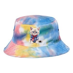 American Cat 4th Of July Cat Patriotic Cats Himalayan Kitten Tie Dye Newport Bucket Hat