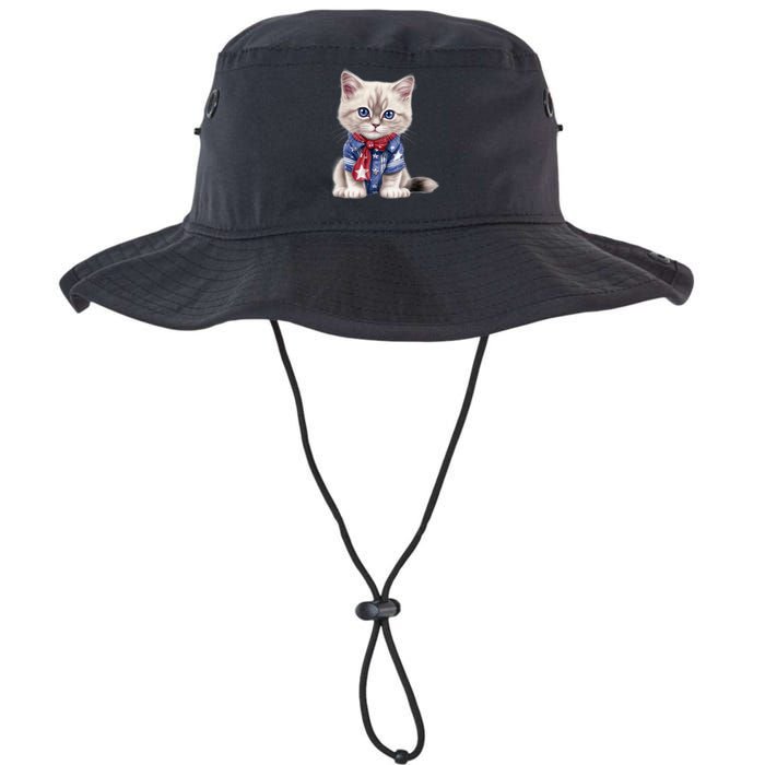 American Cat 4th Of July Cat Patriotic Cats Himalayan Kitten Legacy Cool Fit Booney Bucket Hat