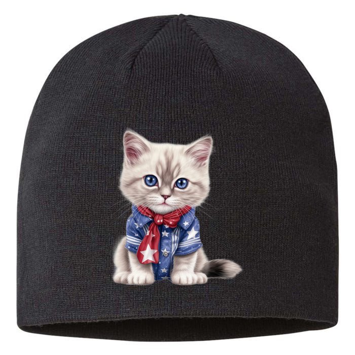 American Cat 4th Of July Cat Patriotic Cats Himalayan Kitten Sustainable Beanie