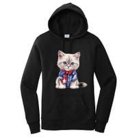 American Cat 4th Of July Cat Patriotic Cats Himalayan Kitten Women's Pullover Hoodie