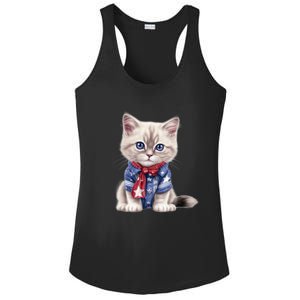 American Cat 4th Of July Cat Patriotic Cats Himalayan Kitten Ladies PosiCharge Competitor Racerback Tank