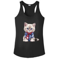 American Cat 4th Of July Cat Patriotic Cats Himalayan Kitten Ladies PosiCharge Competitor Racerback Tank