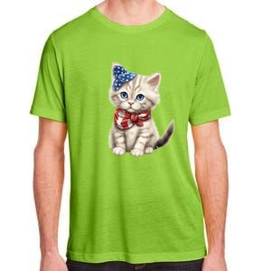 American Cat 4th Of July Cat Patriotic Cats Himalayan Kitten Adult ChromaSoft Performance T-Shirt