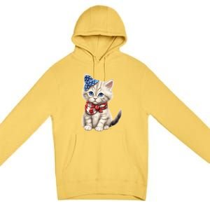 American Cat 4th Of July Cat Patriotic Cats Himalayan Kitten Premium Pullover Hoodie