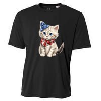 American Cat 4th Of July Cat Patriotic Cats Himalayan Kitten Cooling Performance Crew T-Shirt