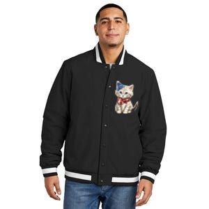 American Cat 4th Of July Cat Patriotic Cats Himalayan Kitten Insulated Varsity Jacket