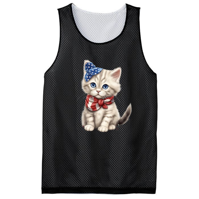 American Cat 4th Of July Cat Patriotic Cats Himalayan Kitten Mesh Reversible Basketball Jersey Tank