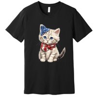 American Cat 4th Of July Cat Patriotic Cats Himalayan Kitten Premium T-Shirt