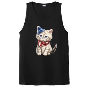 American Cat 4th Of July Cat Patriotic Cats Himalayan Kitten PosiCharge Competitor Tank