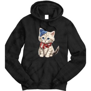 American Cat 4th Of July Cat Patriotic Cats Himalayan Kitten Tie Dye Hoodie