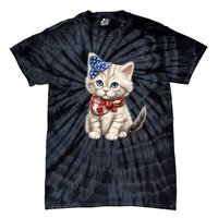 American Cat 4th Of July Cat Patriotic Cats Himalayan Kitten Tie-Dye T-Shirt