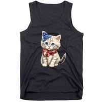 American Cat 4th Of July Cat Patriotic Cats Himalayan Kitten Tank Top