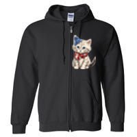 American Cat 4th Of July Cat Patriotic Cats Himalayan Kitten Full Zip Hoodie