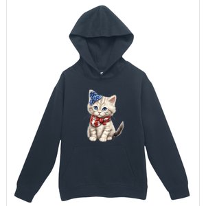 American Cat 4th Of July Cat Patriotic Cats Himalayan Kitten Urban Pullover Hoodie