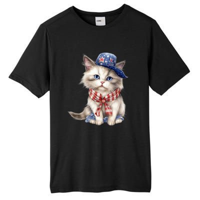 American Cat 4th Of July Cat Patriotic Cats Himalayan Kitten Tall Fusion ChromaSoft Performance T-Shirt