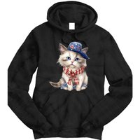 American Cat 4th Of July Cat Patriotic Cats Himalayan Kitten Tie Dye Hoodie