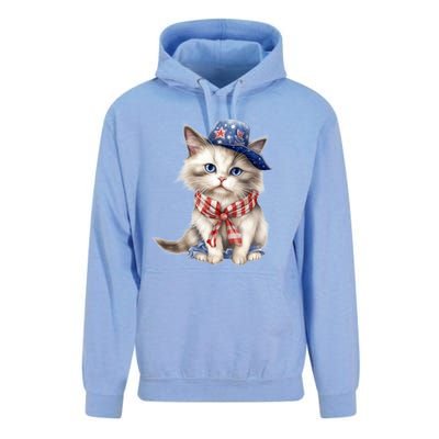 American Cat 4th Of July Cat Patriotic Cats Himalayan Kitten Unisex Surf Hoodie