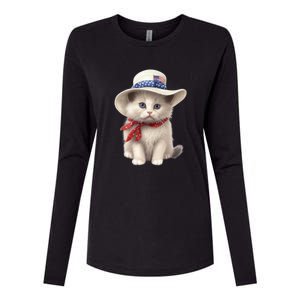 American Cat 4th Of July Cat Patriotic Cats Himalayan Kitten Womens Cotton Relaxed Long Sleeve T-Shirt