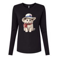 American Cat 4th Of July Cat Patriotic Cats Himalayan Kitten Womens Cotton Relaxed Long Sleeve T-Shirt