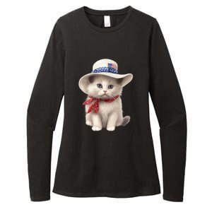 American Cat 4th Of July Cat Patriotic Cats Himalayan Kitten Womens CVC Long Sleeve Shirt