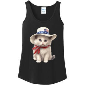 American Cat 4th Of July Cat Patriotic Cats Himalayan Kitten Ladies Essential Tank