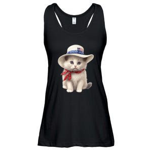 American Cat 4th Of July Cat Patriotic Cats Himalayan Kitten Ladies Essential Flowy Tank