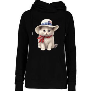 American Cat 4th Of July Cat Patriotic Cats Himalayan Kitten Womens Funnel Neck Pullover Hood