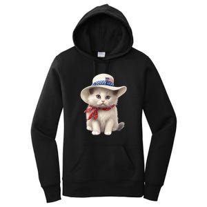 American Cat 4th Of July Cat Patriotic Cats Himalayan Kitten Women's Pullover Hoodie