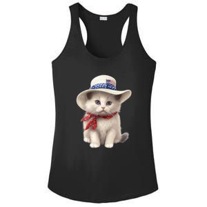 American Cat 4th Of July Cat Patriotic Cats Himalayan Kitten Ladies PosiCharge Competitor Racerback Tank