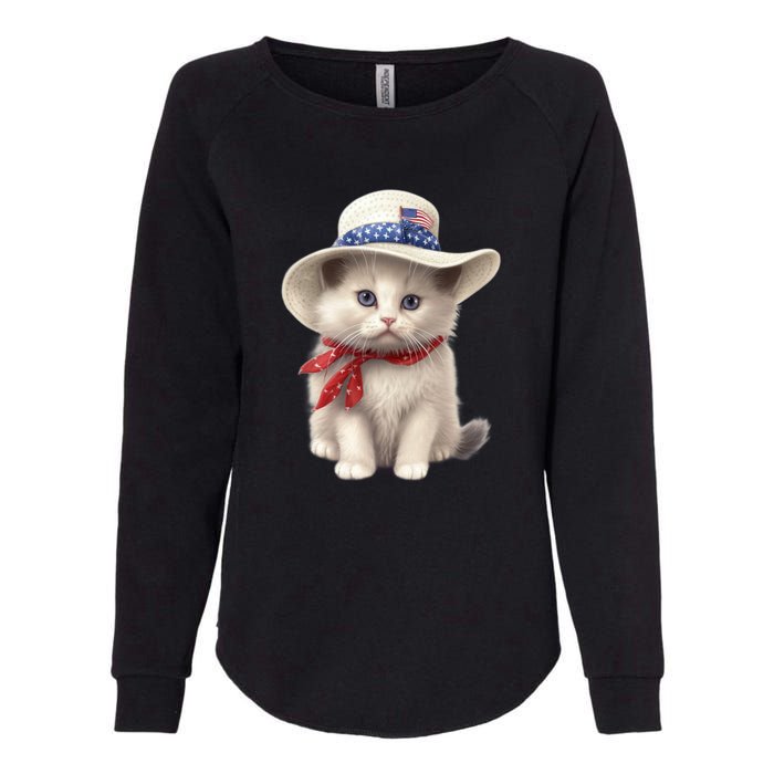 American Cat 4th Of July Cat Patriotic Cats Himalayan Kitten Womens California Wash Sweatshirt