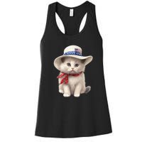 American Cat 4th Of July Cat Patriotic Cats Himalayan Kitten Women's Racerback Tank