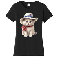 American Cat 4th Of July Cat Patriotic Cats Himalayan Kitten Women's T-Shirt