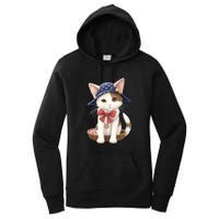 American Cat 4th Of July Cat Patriotic Cats Japanese Bobtail Kitten Women's Pullover Hoodie