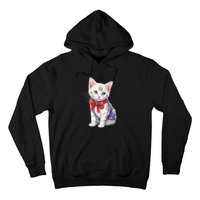 American Cat 4th Of July Cat Patriotic Cats Japanese Bobtail Kitten Hoodie