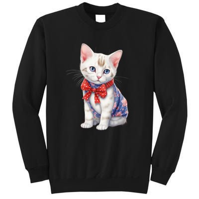 American Cat 4th Of July Cat Patriotic Cats Japanese Bobtail Kitten Sweatshirt