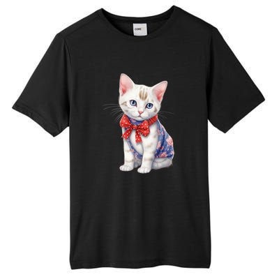 American Cat 4th Of July Cat Patriotic Cats Japanese Bobtail Kitten Tall Fusion ChromaSoft Performance T-Shirt