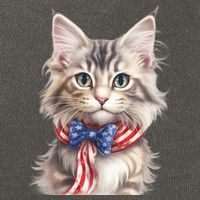 American Cat 4th Of July Cat Patriotic Cats Maine Coon Kitten Cotton Canvas Backpack
