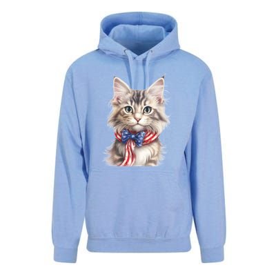 American Cat 4th Of July Cat Patriotic Cats Maine Coon Kitten Unisex Surf Hoodie