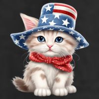 American Cat 4th Of July Cat Patriotic Cats Savannah Kitten 11oz C Handle Ceramic Mug